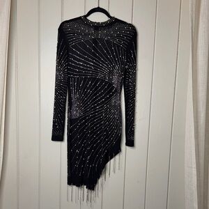 Elegant Black Beaded Dress